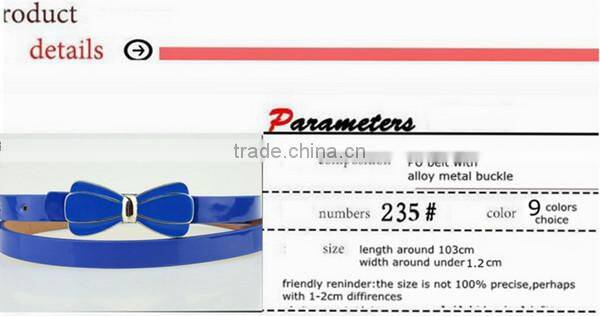 new arrival fashion design high quality with flower design alloy metal buckle women slim PU leather belt