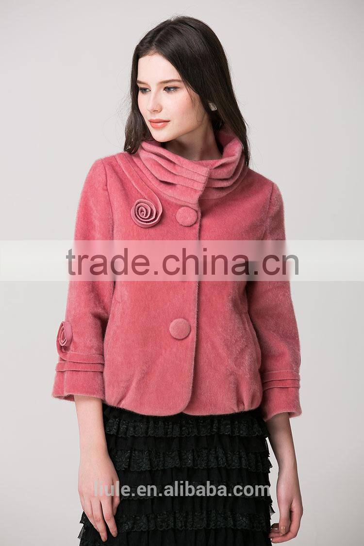 2014 latest design fashion women clothing factories in china plus size woolen korea women winter coat