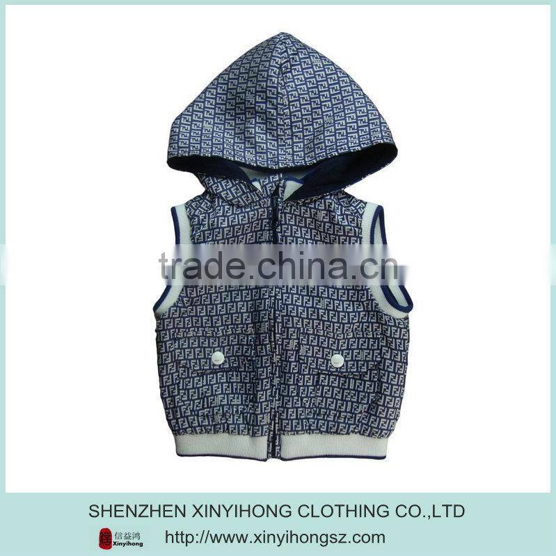 100% Polyester Sublimation Children Vest With Hoody For Winter