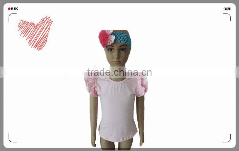 kids clothing wholesale from turkey baby girls solid color cotton top children clothes flutter sleeves vest