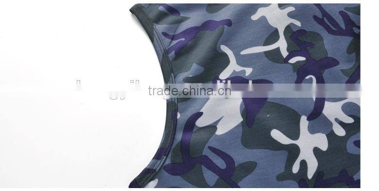 sports wear ,gym camo/camouflage sleeveless singlet/tank top couple turtleneck t shirt sets clothing