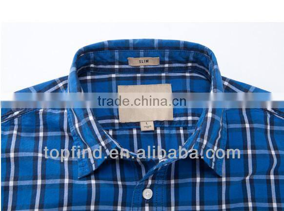 Short Sleeve Cotton Plaids Double Pockets Men Shirts