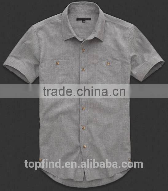 100% linen brand best-selling shirt fit short sleeve man shirt