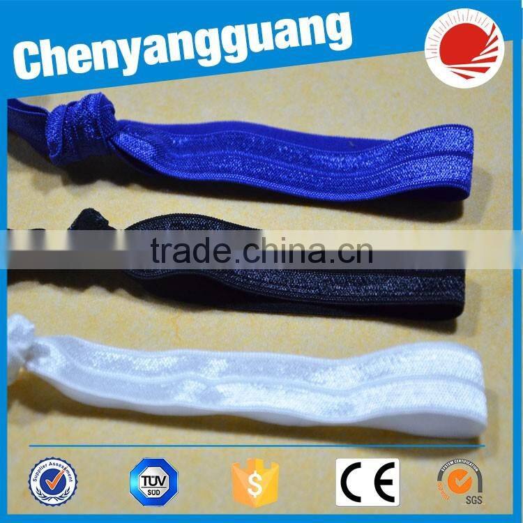 Shiny Fold Over Elastic&Adjustable elastic headbands