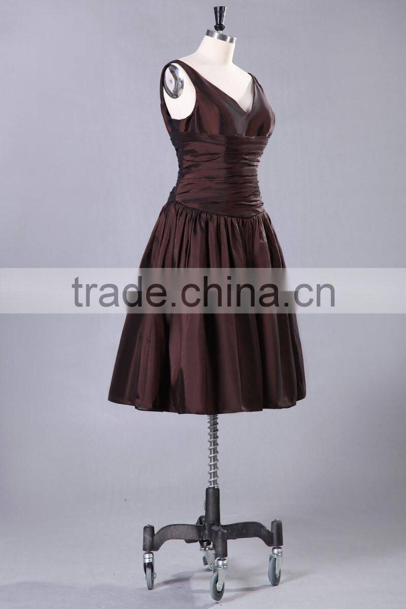 2017 simple style cap sleeves red prom gown ED134