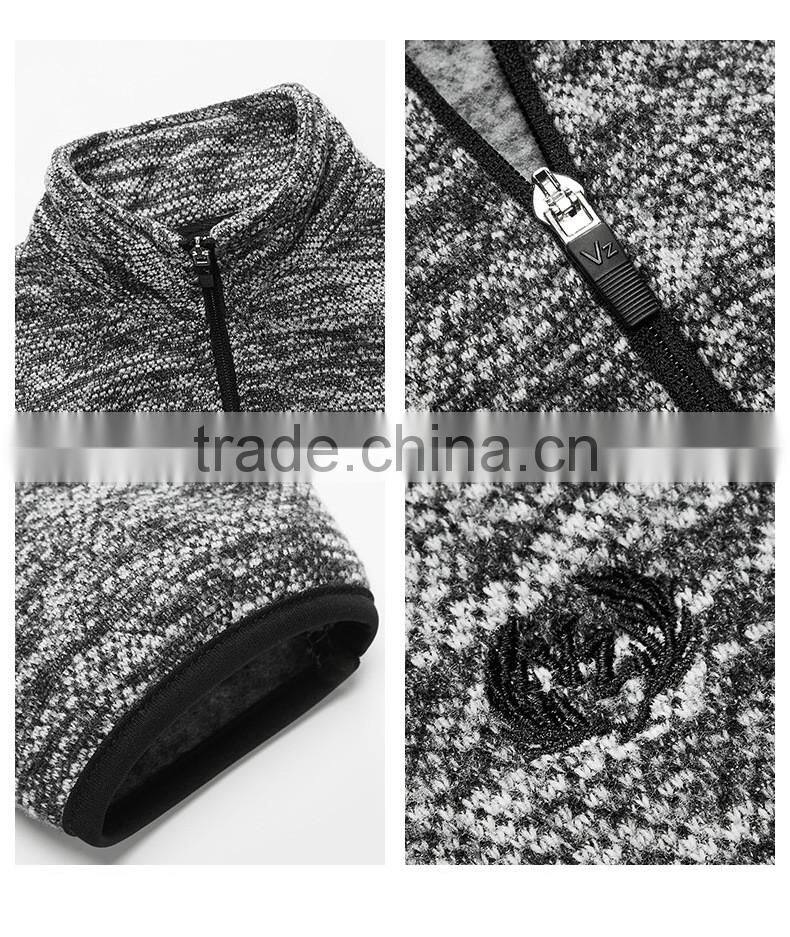 Wholesales long sleeve cation fabric zip up fleece jacket