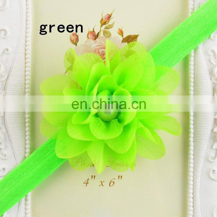 high quality children headdress draped Chiffon pearl hair band Girl headbands