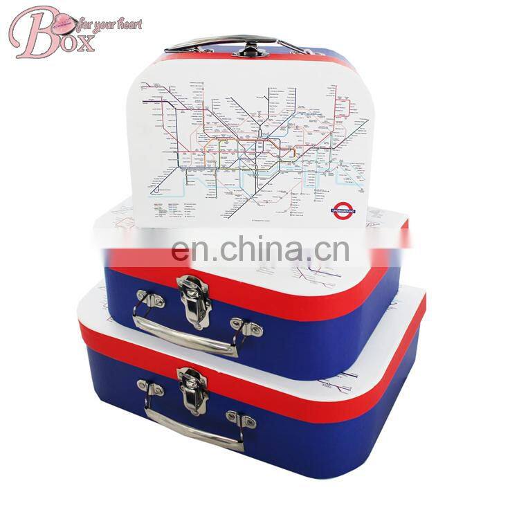 Wholesale Custom Cardboard Suitcase Gift Box With Handle