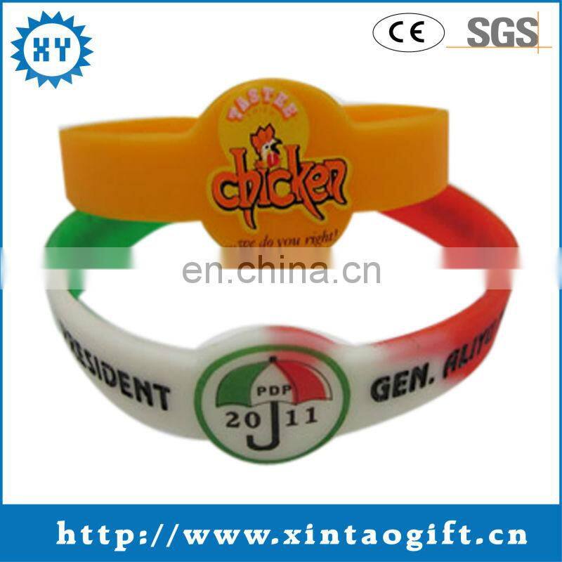 2014 Hot Sale Silicone Ribbon Personal Blue Free Sample Bracelet