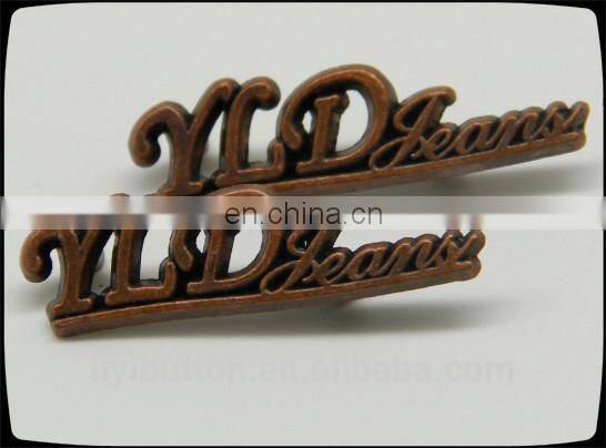 fashion coated jeans metal label with blazer