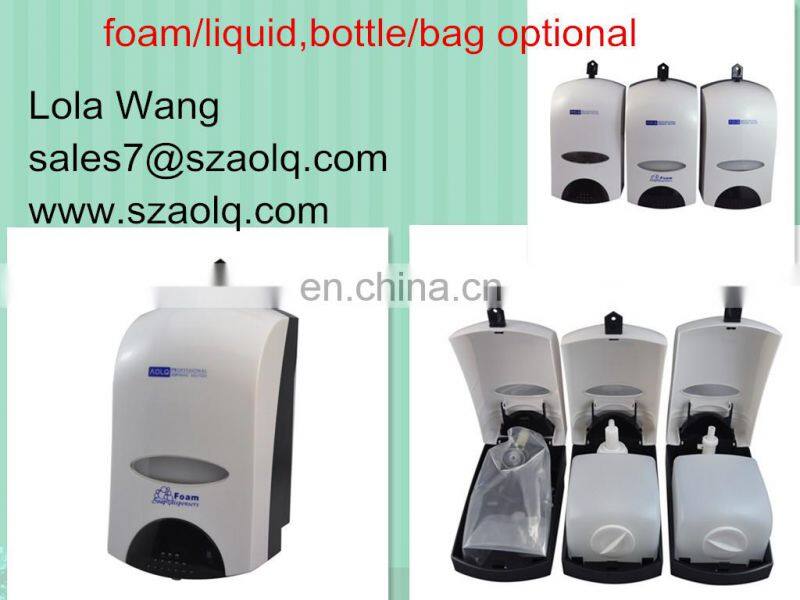 Wall hanging refillable hand foam soap dispenser