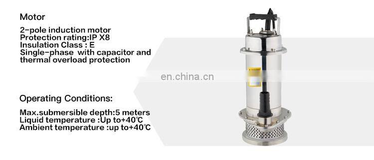 1.1kw three phase agriculture electric submersible water pump
