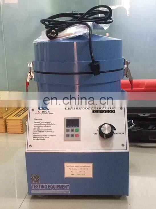 1500/3000g capacity bitumen asphalt soxhlet centrifugal extractor
