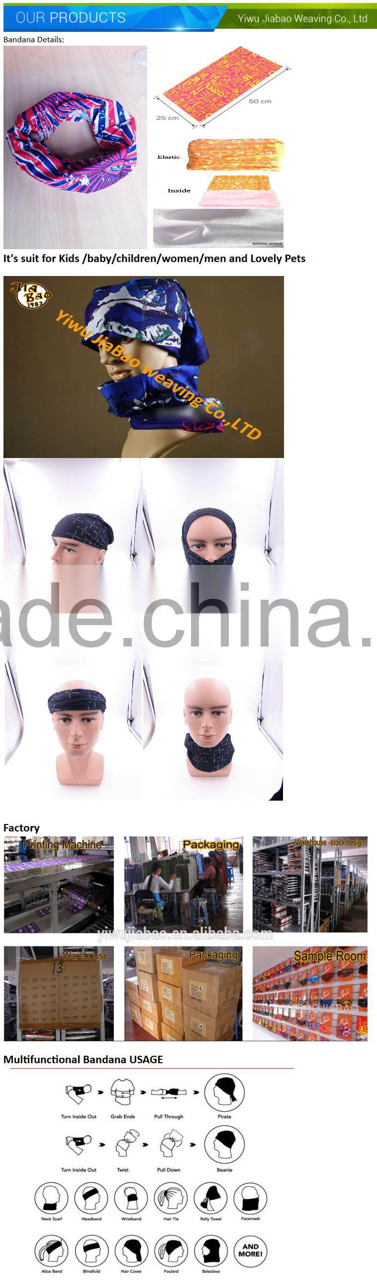 Multi Way Used Bandana /Bandana Scarf / Multifunctional Bandana