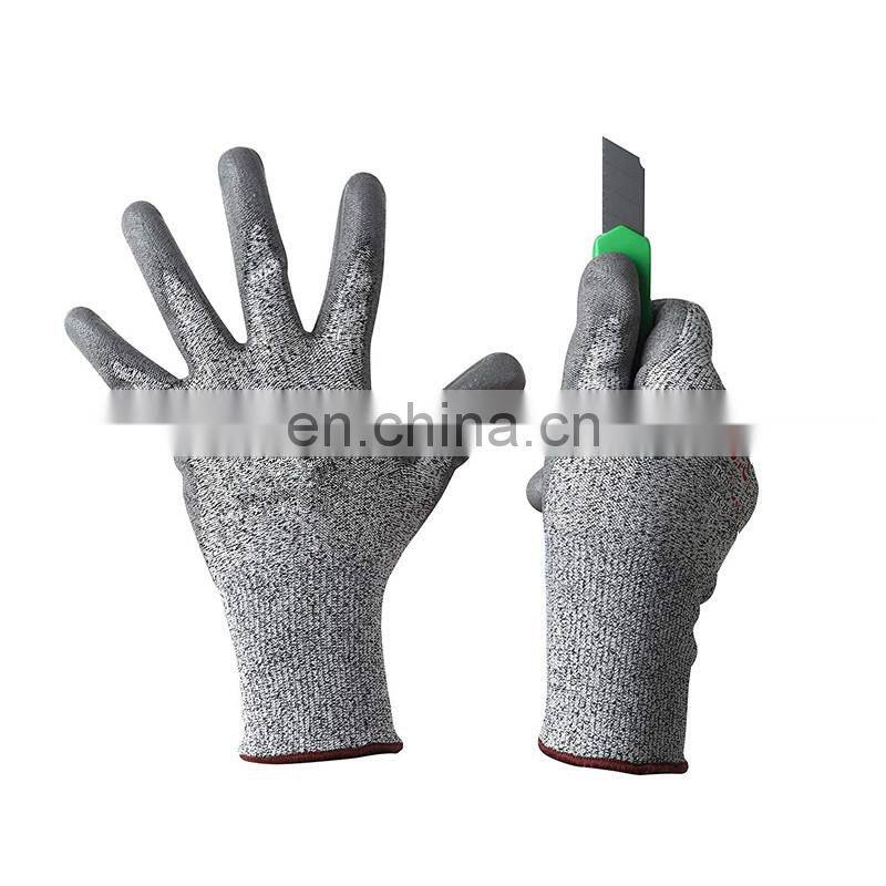 High Proformance Custom logo Anti Cut Gloves With Pu Coating For Mining