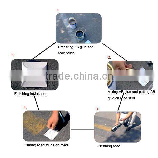 Durable Double Sides Customized 3M Reflector Plastic Road Studs