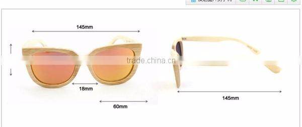 new model top quality men women natural wood temple wood full frame REVO silver TAC polarized lens sunglasses