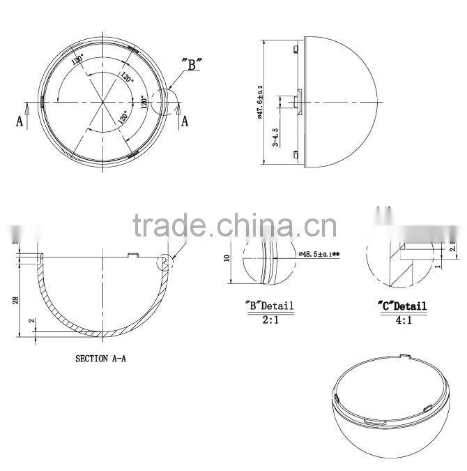E27 7W A55 LED Plastic Aluminum Heatsink