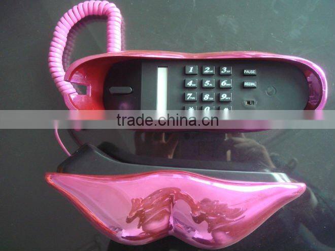 Cartoon telephone in lovely lip shape telephone