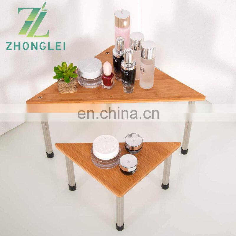 Kitchen Spices Pantry Cabinet Storage Separable 2-Tier Corner Shelves Counter Shelving for Bathroom Cosmetic Organizer