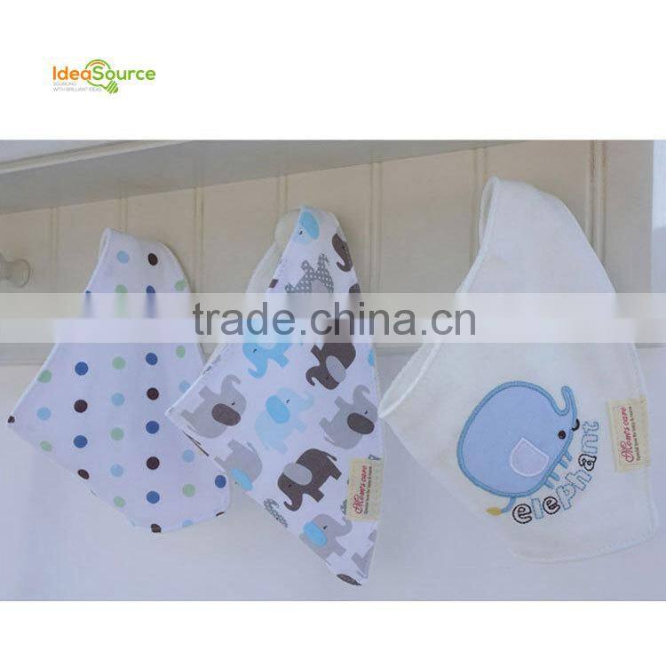 Top grade 100% cotton 3pcs set/lovely bandana bibs/new baby bibs