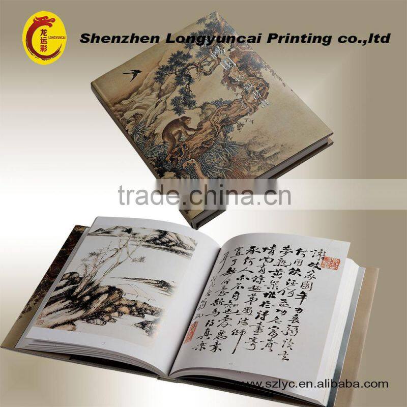 2014 Shenzhen factory small quantity accepted OEM silk-screen finishing and sewed stitching binding oem soft cover book printing