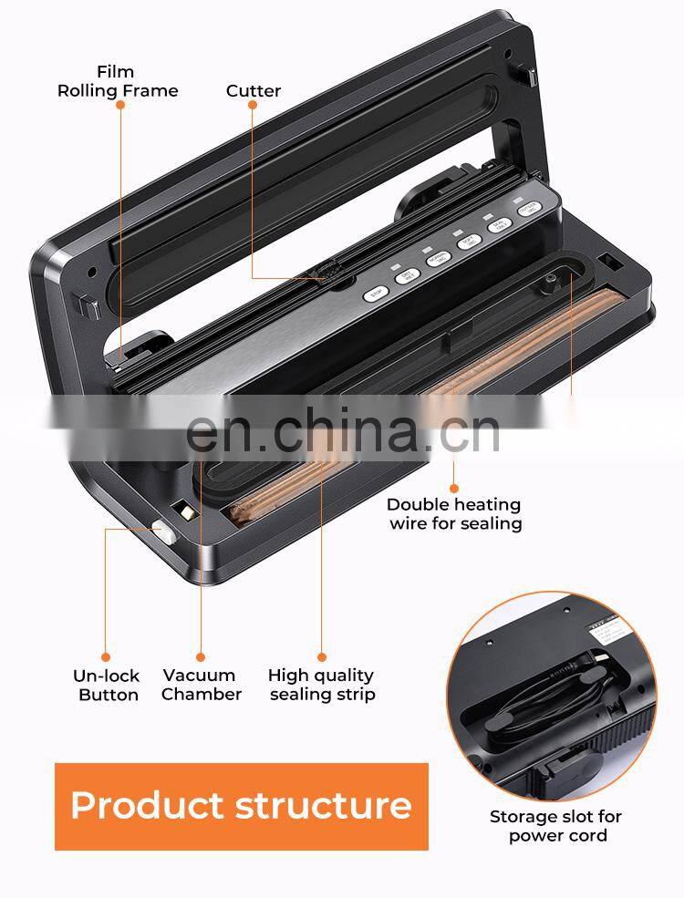 Vacuum Sealer Machine V63 Food Vacuum Air Sealing System for Food Saver Storage with Built-in Cutter Starter Kit Roll