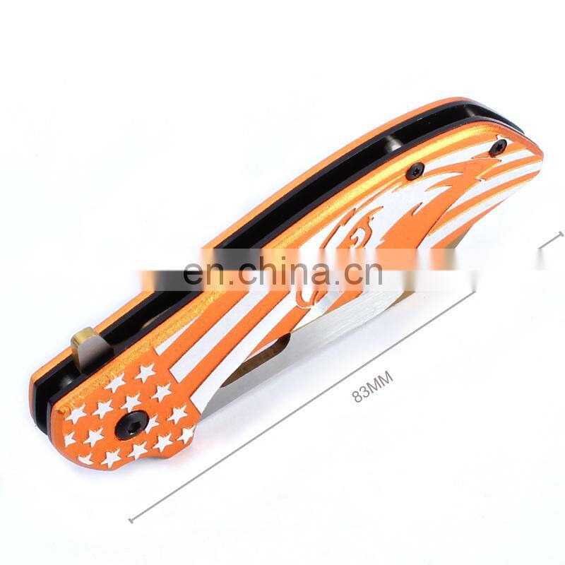 10.35 Inch Aviation aluminum handle with black oxide blade stainless steel folding survival knife