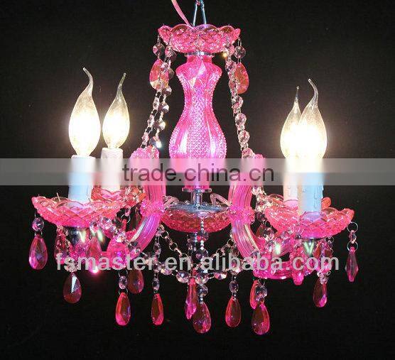 2013 hot sale European style pink color crystal chandelier light