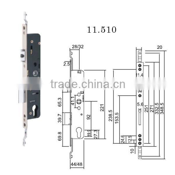 Powder Coating Multipoint Sashlock Case Door Lock Body Art.11.510