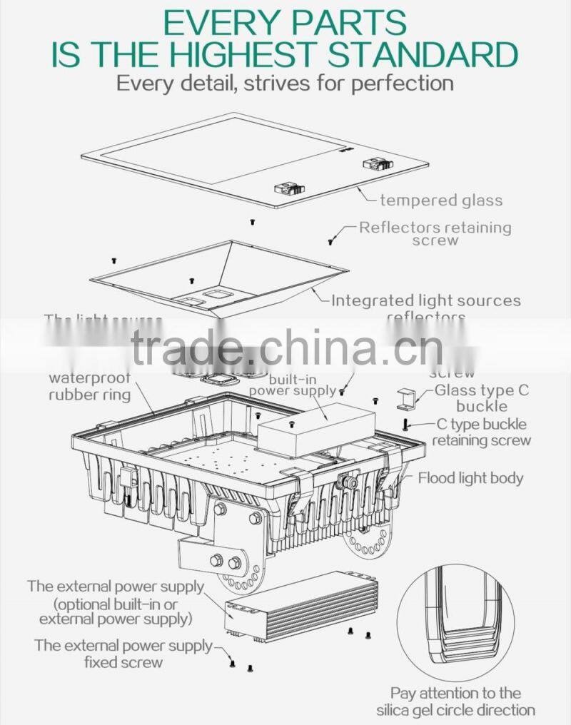 Bridgelux MW Driver Pccooler 50w led floodlight