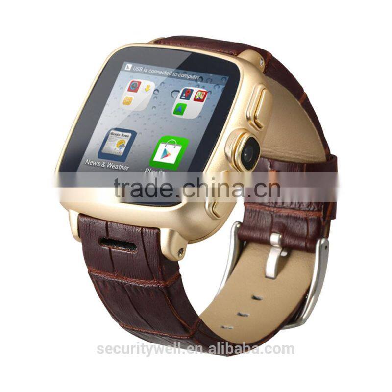 2015 OEM Watch Mobile Phone with 5MP camera and leather band