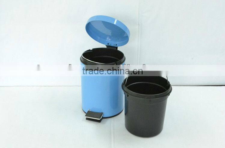 5L foot pedal waste bins household tin trash bins
