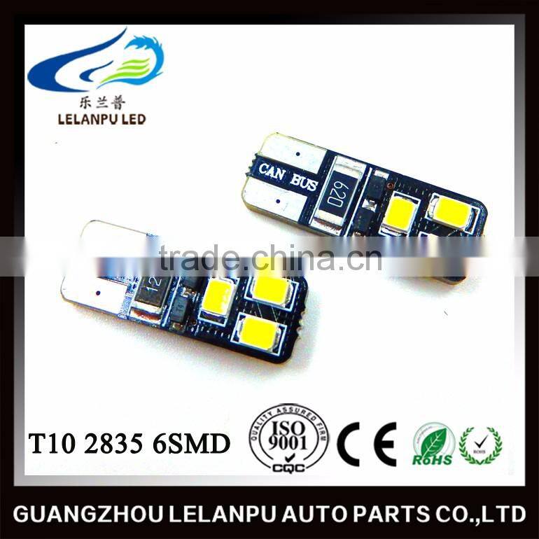 auto interior led light W5W T10 2835 6SMD canbus car Decorational led reading light