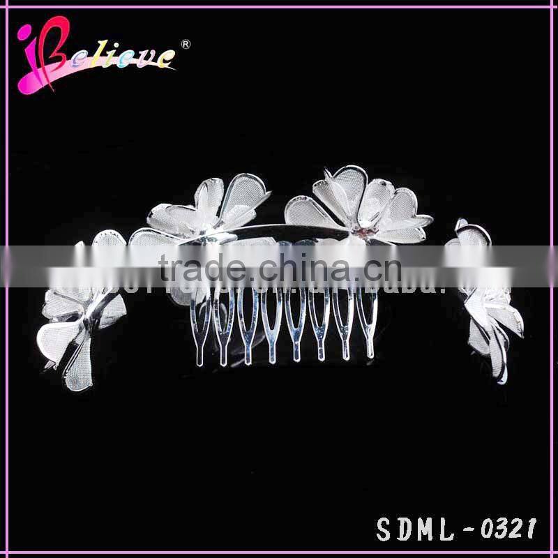 Wedding hair accessories hot selling hair jewelry flower girls hair combs