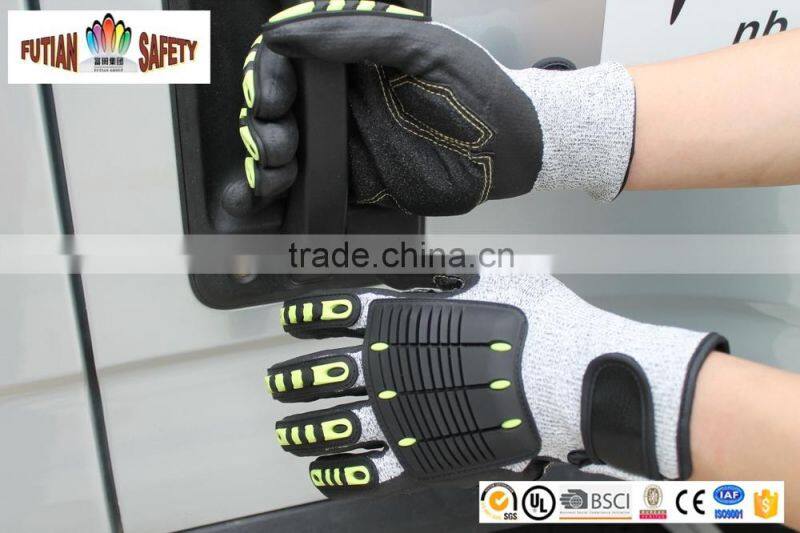 FTSAFETY anti vibration micro fiber synthetic mechanic gloves for safety