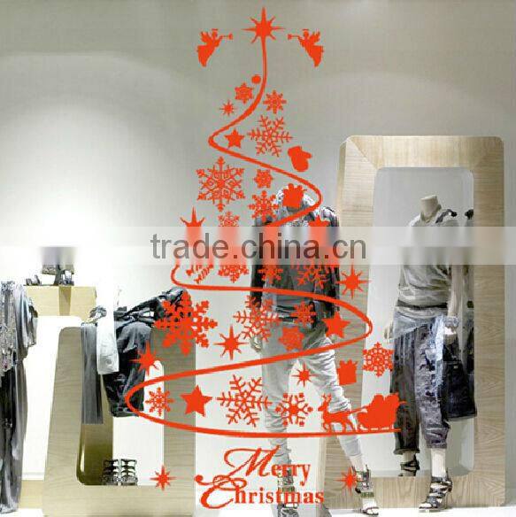 Black vinyl christmas wall decals for window decoration