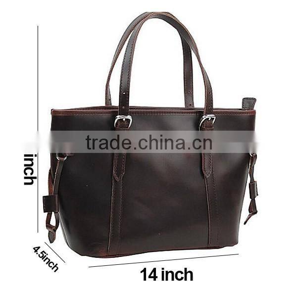 2016 new arrival women top handle handbags 14" laptop bag cowhide leather handbags handbags brands