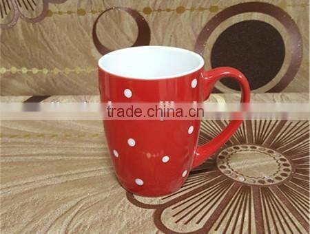 10 oz blue glazed belly shape hand painting ceramic mug