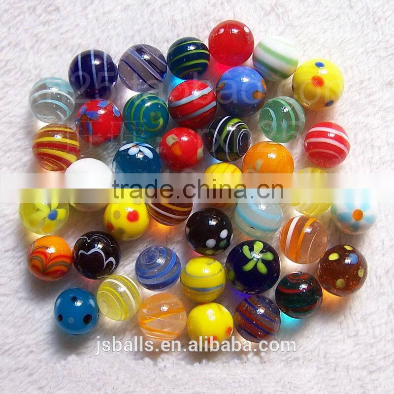 China decorative solid dot glass marble balls for garden and craft