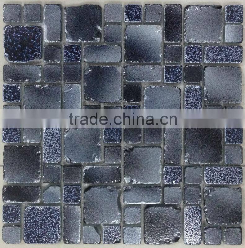 12''X12'' tumbled mosaic 300X300 mix color blue