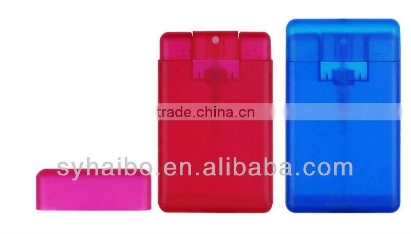 20ml square card sprayer bottle with cap for liquid soap,perfume, toner, hand sanitizer, liquid gum, antibacterial spray