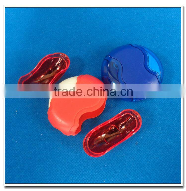 Round factory plastic pencil sharpener with eraser