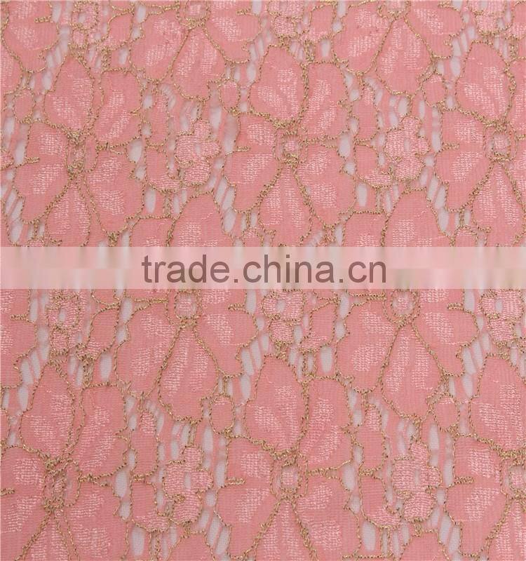 2015 african gold cord cotton guipure lace fabric