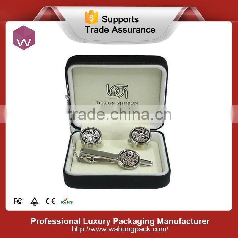 Customized leather cufflinks boxes packaging