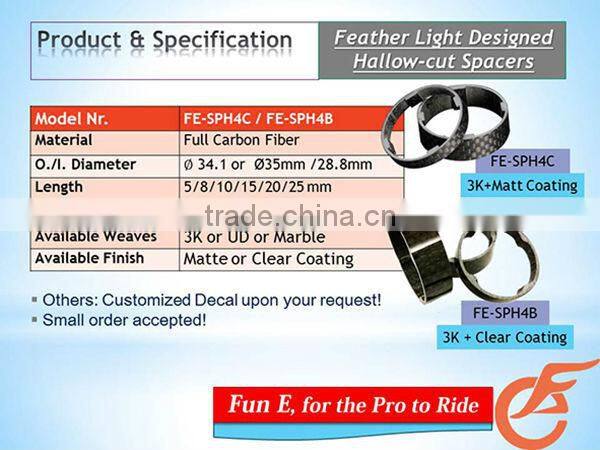 Headset Stem Spacer Carbon Fibre Bicycle Bike1 1/8"