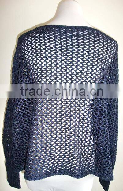 beads yarn knitted Clothing Pullover whole hollow out blouse Sweater