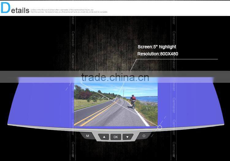 5.0" Capacitive Screen Android4.4 1080P rearview mirror car gps with dvr with gps wifi fm bluetooth