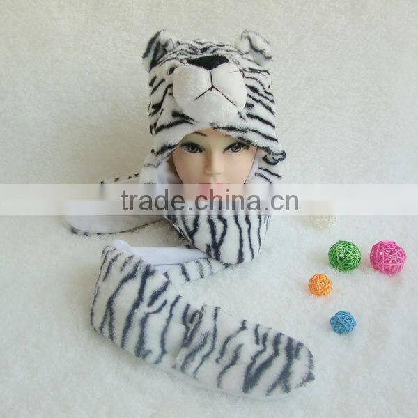 Stuffed Winter Plush Animal Hat with Paws