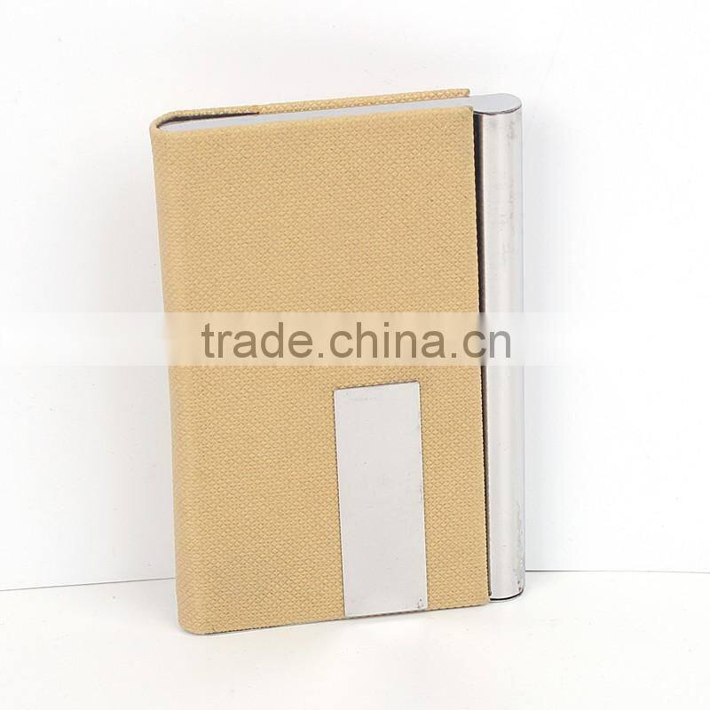 Promotion elegant pocket aluminum leather metal business name card holder